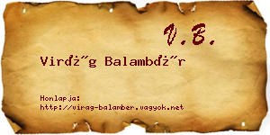 Virág Balambér névjegykártya