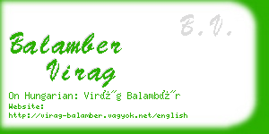 balamber virag business card